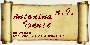 Antonina Ivanić vizit kartica